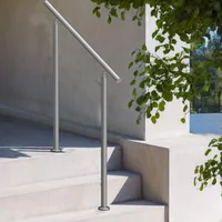 Balustradă-pentru-scări-exterioare-100-cm-din-oțel-inoxidabil-cu-montare-pe-sol