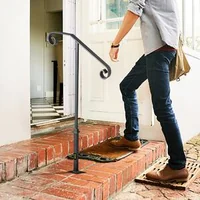 Balustradă-cu-o-coloană-pentru-1-2-trepte-din-fier-forjat-gri-închis