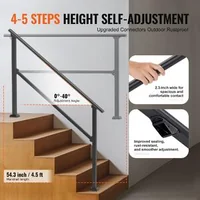 Balustradă-pentru-4-5-trepte-din-țeavă-pătrată-de-oțel-negru-138-cm