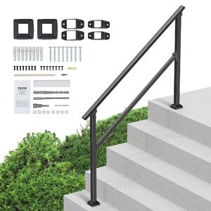 Balustradă-pentru-4-5-trepte-din-țeavă-pătrată-de-oțel-negru-138-cm