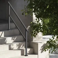 Balustradă-pentru-4-5-trepte-din-țeavă-pătrată-de-oțel-negru-138-cm
