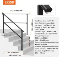 Balustradă-pentru-4-5-trepte-din-țeavă-pătrată-de-oțel-negru-138-cm