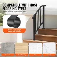 Balustradă-pentru-2-3-trepte-din-oțel-carbon-negru-cu-design-retro-arcuit