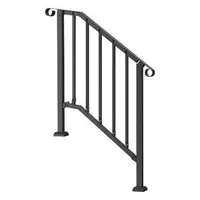 Balustradă-pentru-2-3-trepte-din-oțel-carbon-negru-cu-design-retro-arcuit