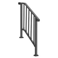 Balustradă-pentru-2-3-trepte-din-oțel-carbon-negru-cu-design-retro-arcuit