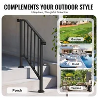 Balustradă-pentru-2-3-trepte-din-oțel-carbon-negru-cu-design-retro-arcuit