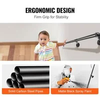 Mână-curentă-tubulară-de-perete-152-cm-din-oțel-carbon-negru-mat