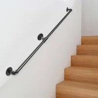 Mână-curentă-tubulară-de-perete-152-cm-din-oțel-carbon-negru-mat