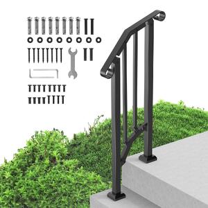 Balustradă-pentru-1-2-trepte-exterioare-din-oțel-negru-21-4-cm