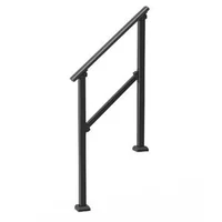 Balustradă-pentru-2-3-trepte-exterioare-din-oțel-negru-țeavă-pătrată