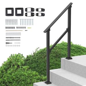 Balustradă-pentru-2-3-trepte-exterioare-din-oțel-negru-țeavă-pătrată