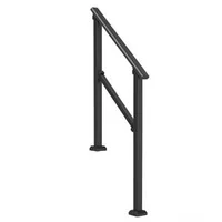 Balustradă-pentru-2-3-trepte-exterioare-din-oțel-negru-țeavă-pătrată