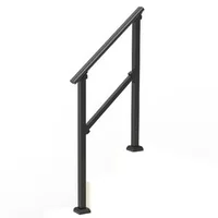 Balustradă-pentru-2-3-trepte-exterioare-din-oțel-negru-țeavă-pătrată