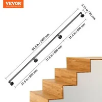 Mână-curentă-pentru-scări-8-picioare-țeavă-de-32-mm-din-oțel-negru-pentru-montare-pe-perete