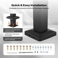 Balustradă-pentru-trepte-exterioare-2-3-trepte-reglabilă-oțel-negru-set-de-montaj