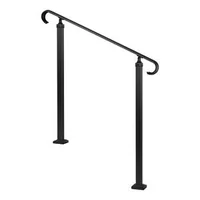 Balustradă-pentru-trepte-exterioare-2-3-trepte-reglabilă-oțel-negru-set-de-montaj