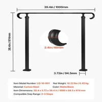 Balustradă-pentru-trepte-exterioare-2-3-trepte-reglabilă-oțel-negru-set-de-montaj