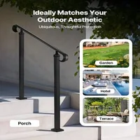 Balustradă-pentru-trepte-exterioare-2-3-trepte-reglabilă-oțel-negru-set-de-montaj