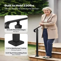 Balustradă-pentru-trepte-exterioare-2-3-trepte-reglabilă-oțel-negru-set-de-montaj