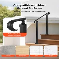 Balustradă-pentru-trepte-exterioare-2-3-trepte-reglabilă-oțel-negru-set-de-montaj