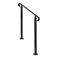 Balustradă-pentru-trepte-exterioare-2-3-trepte-reglabilă-oțel-negru-set-de-montaj