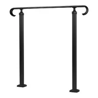 Balustradă-pentru-trepte-exterioare-2-3-trepte-reglabilă-oțel-negru-set-de-montaj