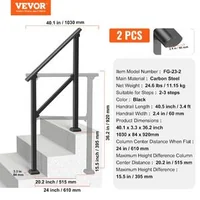 Balustradă-pentru-trepte-exterioare-2-3-trepte-2-bucăți-oțel-negru-țeavă-pătrată