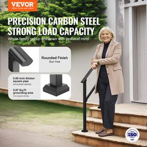 Balustradă-pentru-trepte-exterioare-2-3-trepte-2-bucăți-oțel-negru-țeavă-pătrată