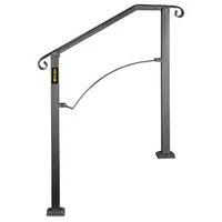 Balustradă-pentru-scări-exterioare-Arch-2-din-fier-forjat-neagră-pentru-2-3-trepte-design-elegant-capacitate-de-încărcare