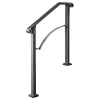 Balustradă-pentru-scări-exterioare-Arch-2-din-fier-forjat-neagră-pentru-2-3-trepte-design-elegant-capacitate-de-încărcare