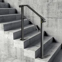Balustradă-pentru-scări-exterioare-Arch-2-din-fier-forjat-neagră-pentru-2-3-trepte-design-elegant-capacitate-de-încărcare