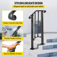Balustradă-cu-elemente-decorative-pentru-1-treaptă-fier-forjat-neagră
