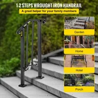 Balustradă-cu-elemente-decorative-pentru-1-treaptă-fier-forjat-neagră