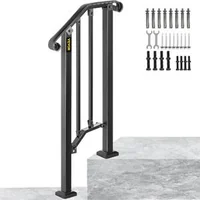 Balustradă-cu-elemente-decorative-pentru-1-treaptă-fier-forjat-neagră