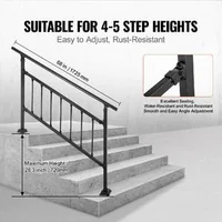 Balustradă-pentru-1-4-trepte-din-fier-forjat-neagră-capacitate-de-300-kg