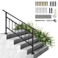 Balustradă-pentru-1-4-trepte-din-fier-forjat-neagră-capacitate-de-300-kg