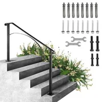 Balustradă-din-fier-forjat-pentru-4-sau-5-trepte-neagră-distanță-între-stâlpi-142-cm