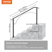 Balustradă-din-fier-forjat-pentru-4-sau-5-trepte-neagră-distanță-între-stâlpi-142-cm