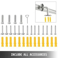 Balustradă-din-oțel-inoxidabil-304-lungime-183-cm-montaj-pe-perete-3-console-argintie