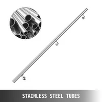 Balustradă-din-oțel-inoxidabil-304-lungime-183-cm-montaj-pe-perete-3-console-argintie