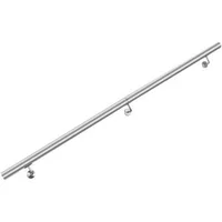 Balustradă-din-oțel-inoxidabil-304-lungime-183-cm-montaj-pe-perete-3-console-argintie