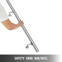Balustradă-din-oțel-inoxidabil-304-lungime-183-cm-montaj-pe-perete-3-console-argintie