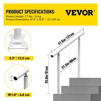 Balustradă-pentru-trepte-exterioare-121-cm-aluminiu-și-fier-reglabilă-0-45-albă-75-kg
