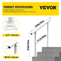 Balustradă-pentru-trepte-exterioare-91-cm-din-aluminiu-și-fier-reglabilă-la-0-45-albă-75-kg