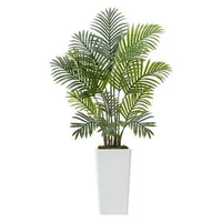 Palmier-areca-artificial-121-9-cm-set-de-2-bucăți-12-tulpini-cu-ghiveci-alb