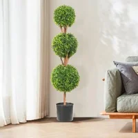 Topiari-artificiali-121-9-cm-set-de-2-bucăți-cu-trei-globuri-ghivece-și-iluminare-LED