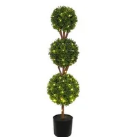 Topiari-artificiali-121-9-cm-set-de-2-bucăți-cu-trei-globuri-ghivece-și-iluminare-LED