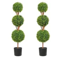 Topiari-artificiali-121-9-cm-set-de-2-bucăți-cu-trei-globuri-ghivece-și-iluminare-LED