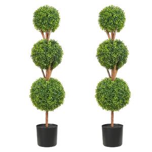 Topiari-artificiali-121-9-cm-set-de-2-bucăți-cu-trei-globuri-ghivece-și-iluminare-LED