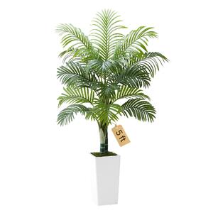 Palmier-areca-artificial-152-4-cm-cu-ghiveci-alb-2-tulpini-18-frunze